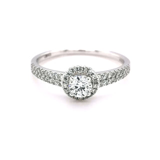  9ct White Gold Diamond Halo Ring