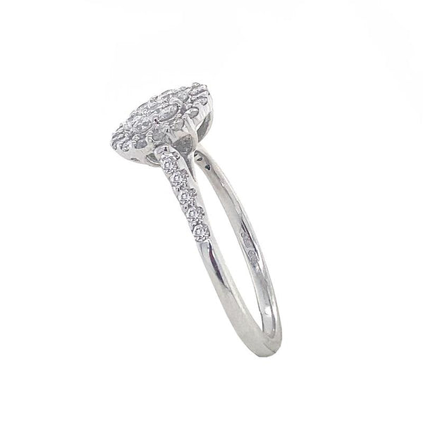 9K White Gold Diamond Cluster Ring