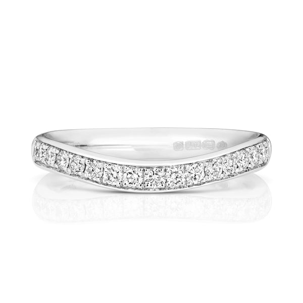 18K White Gold 0.34ct Diamond Set Shaped Eternity Ring
