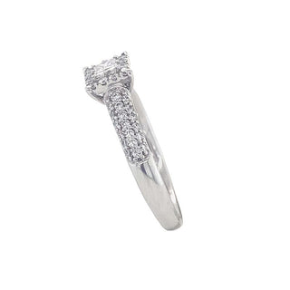 9K White Gold Princess Cut Diamond Ring