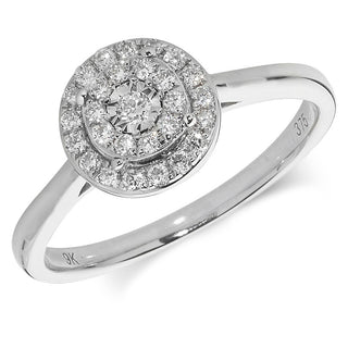9ct White Gold 0.24ct Diamond Cluster Ring