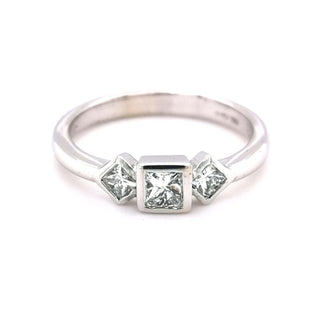 18ct Diamond Princess Cut Trilogy ring