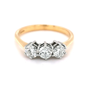 18ct 6 claw Diamond Trilogy  Ring