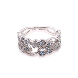 18K White Gold Aquamarine and Diamond Ring