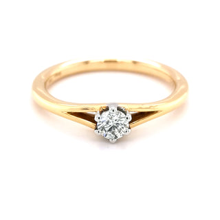 18ct Yellow Gold 0.27ct Diamond Solitare Ring