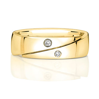 9ct Yellow Gold Diamond Set Wedding Ring