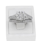 9k white gold lovely tall lotus flower bridal set