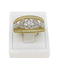 9 carat yellow and white gold filigree cocktail band