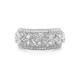 9K White Gold Filigree Diamond Cocktail Band