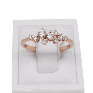 18 rose gold cluster cocktail ring