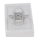 9k white gold square shaped cluster