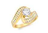 9ct Yellow Gold Cubic Zirconia Twist Ring