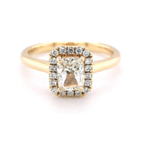 18ct Yellow Gold Halo Cushion Ring