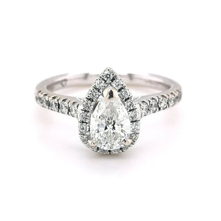 18ct White Gold 1.13ct Diamond Halo Style Ring