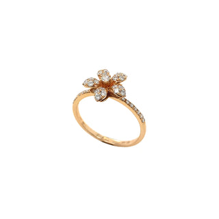 18K Rose Gold 0.46ct Diamond Flower Ring