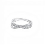 9ct White Gold 3 Row Diamond Ring