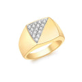 9ct Yellow Gold CZ Signet Ring