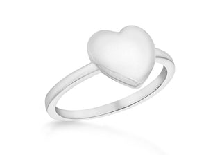 Silver Heart Signet Ring