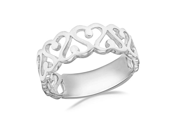 Sterling Silver Swirl Heart Ring