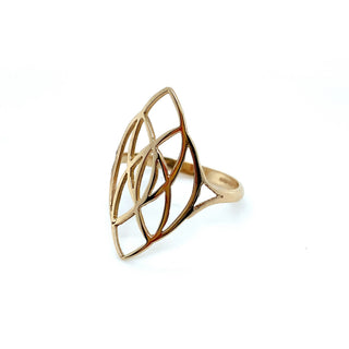 9K Yellow Gold Open Pattern Ring
