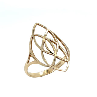 9K Yellow Gold Open Pattern Ring