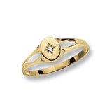9ct Yellow Gold Signet Star Set Ring