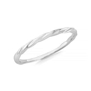 9K White Gold Twist Stacking Ring