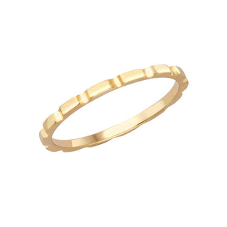 9K Yellow Gold Slim Brick Stacking Ring