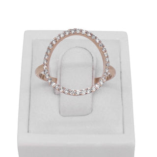 18 carat rose gold circle of diamonds ring