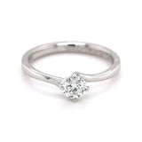 Platinum 0.40ct Solitaire Round Brilliant Cut Diamond Ring