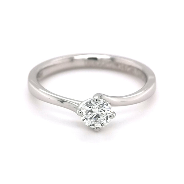 Platinum 0.40ct Solitaire Round Brilliant Cut Diamond Ring