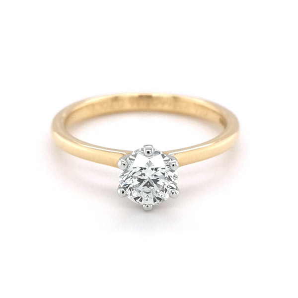 18K Yellow Gold 0.70ct Round Brilliant Cut Diamond Ring