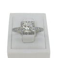 platinum cluster ring with classic polished tapered shoulder