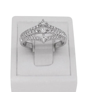 18k white gold 3 row cocktail band