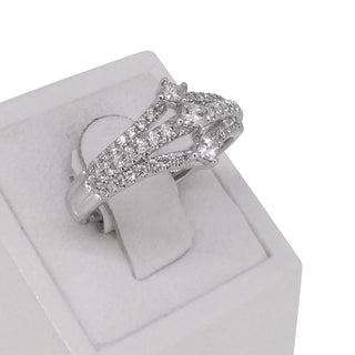 18k white gold 3 row cocktail band