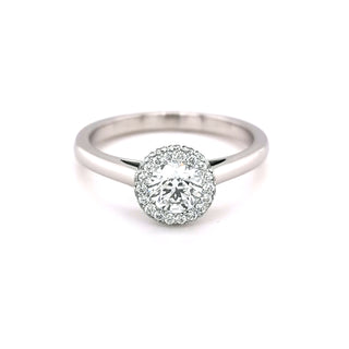 Platinum 0.50ct Diamond Halo Ring