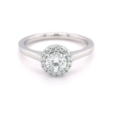 Platinum Round Brilliant Cut 0.74ct Diamond Halo Ring
