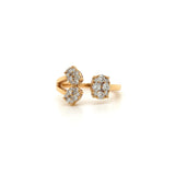 18K Rose Gold 0.56ct Diamond Triple Cluster Ring