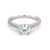 Platinum Round Brilliant Cut 0.88ct Diamond Ring