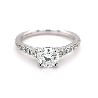 Platinum Round Brilliant Cut 0.88ct Diamond Ring
