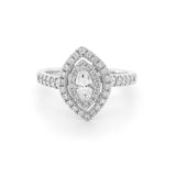 9K White Gold Fancy Diamond Ring