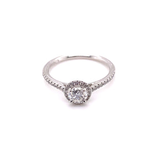 Platinum 0.48ct Diamond Halo Engagement Ring