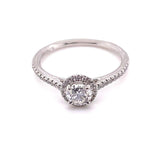 Platinum 0.48ct Diamond Halo Engagement Ring