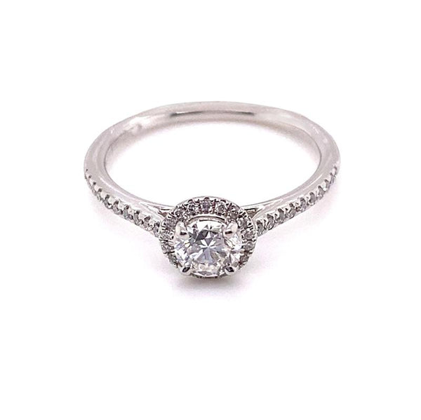 Platinum 0.48ct Diamond Halo Engagement Ring