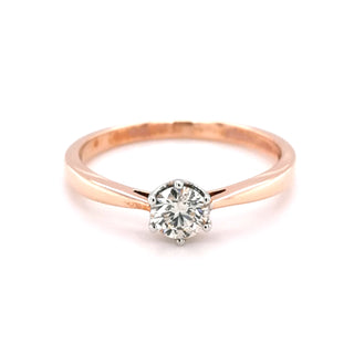 9ct Rose Gold Diamond Solitare Ring 0.33ct
