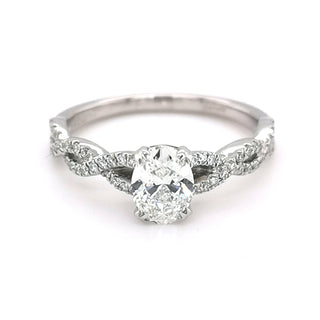 18ct White Gold Oval  Diamond Ring