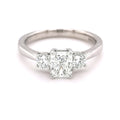 18K White Gold 1.01ct Diamond Trilogy Ring