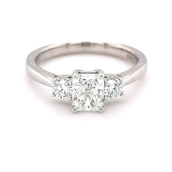 18ct White Gold 1.01ct Diamond Trilogy Ring