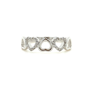 18K White Gold 0.10ct Diamond Heart Ring