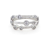 18K White Gold Diamond Bubble Dress Ring